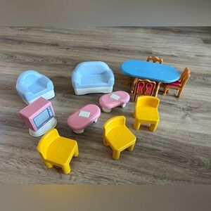 Vintage Little Tikes playhouse furniture.
